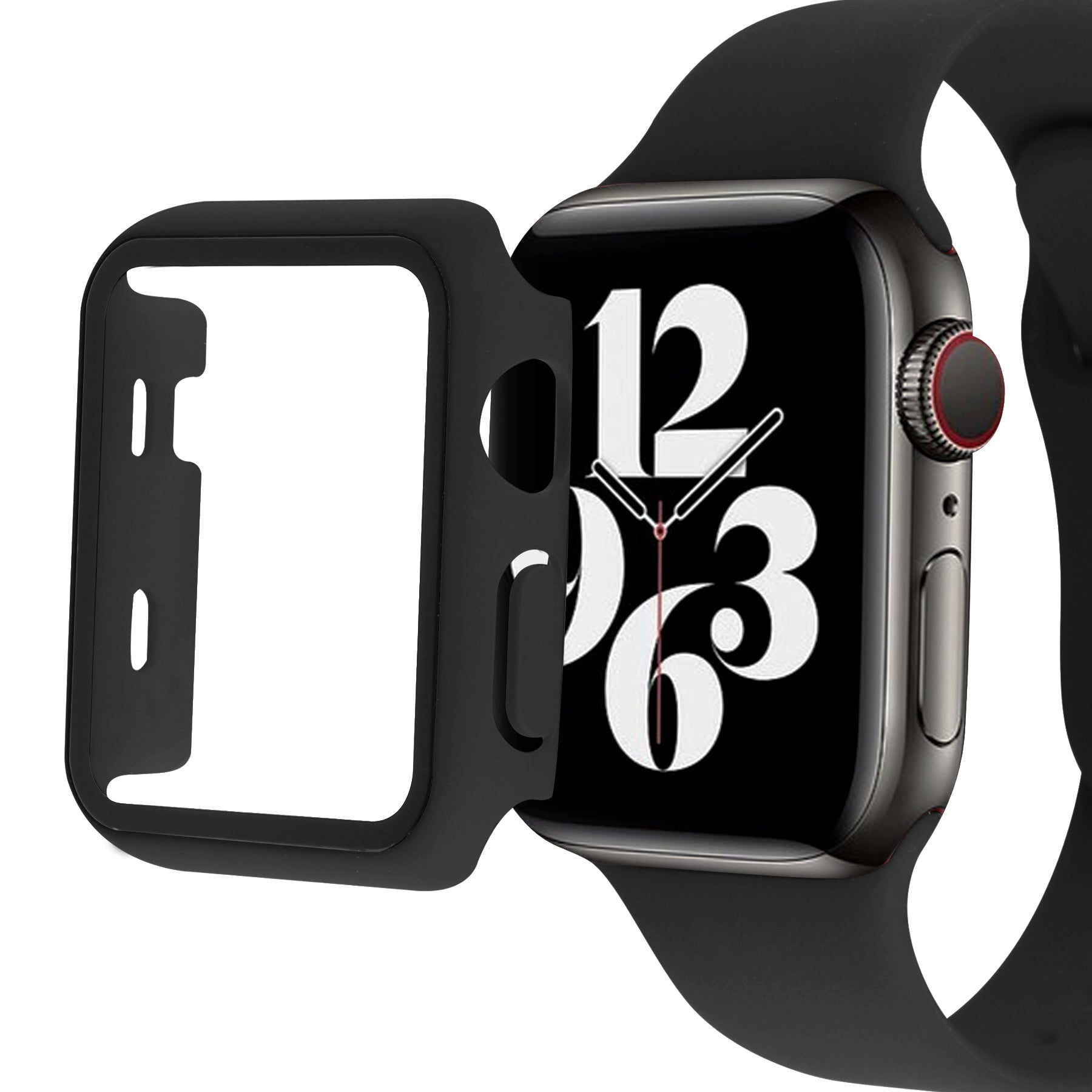 Tempered Glass Screen Protector Film Hard PC Watch Case Adjustable Silicone Watch Strap Replacement for Apple Watch Series 7 45mm Tempered Glass Screen Protector Film Hard PC Watch Case Adjustable Silicone Watch Strap Replacement for Apple Watch Series 7 45mm